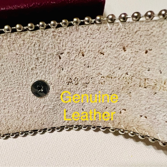 Unbranded Gen. Leather Reptile Embossed w Faux Stones w Iridescent Crystal Cross - Picture 3 of 3